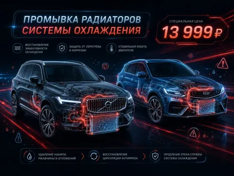 Промывка радиаторов системы охлаждения за 13999 руб.